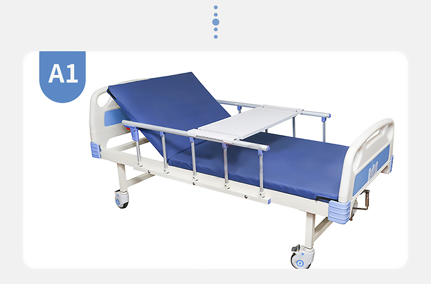 Detail-07 lit-medical-manuel-manivelles-en-acier-inoxydable
