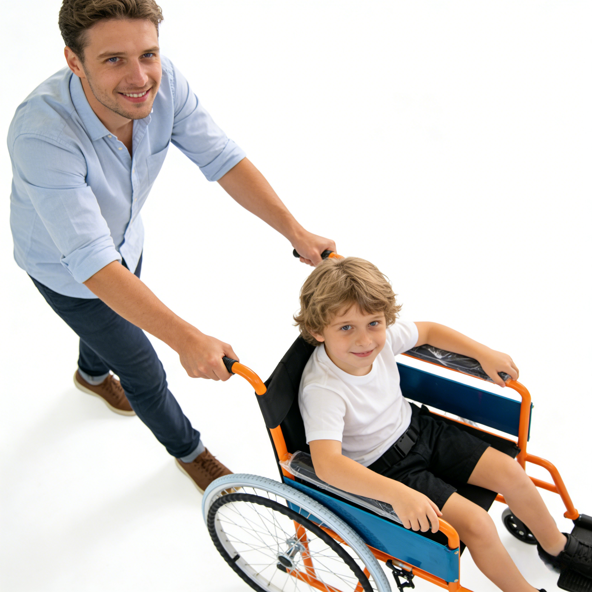 fauteuil roulant pédiatrique sécurité des pentes montée descente mouvement assisté