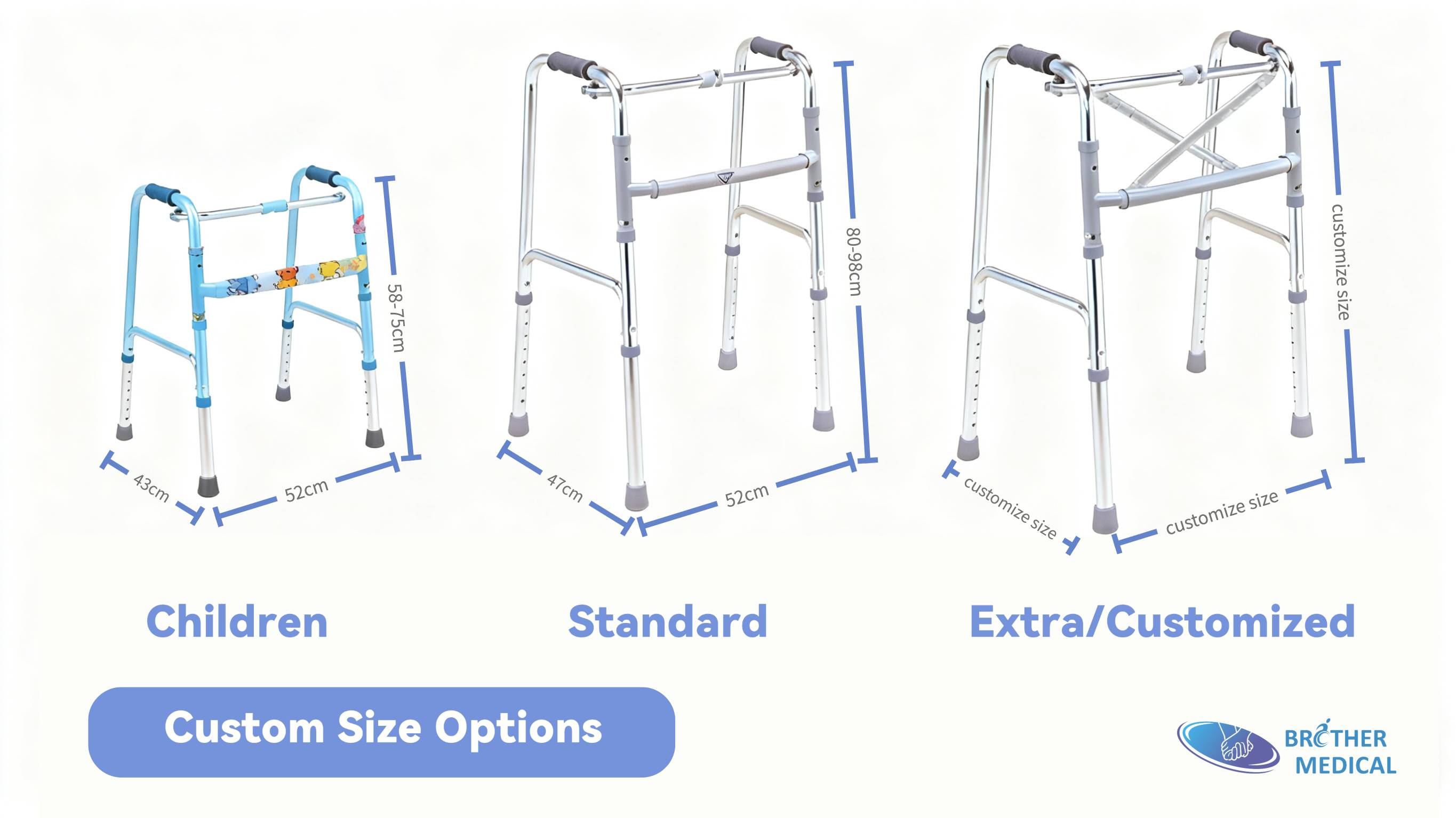 OEM Walker Personnaliser la taille du déambulateur