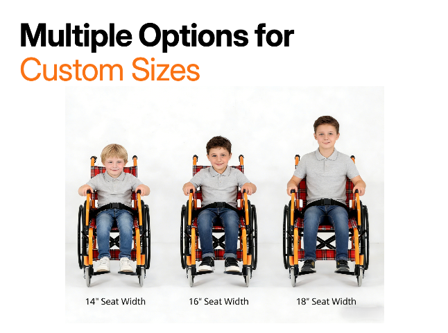 Trois tailles de fauteuils roulants pédiatriques pour enfants, adolescents et adolescents Fauteuil roulant pédiatrique avec une taille et une largeur de siège personnalisées