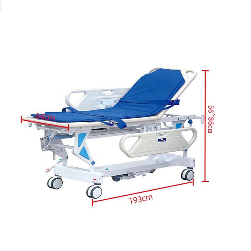 Patients hospitaliers Opération Hauteur de transfert réglable Lit d'urgence Chariot d'urgence ABS ABS Rescue Car