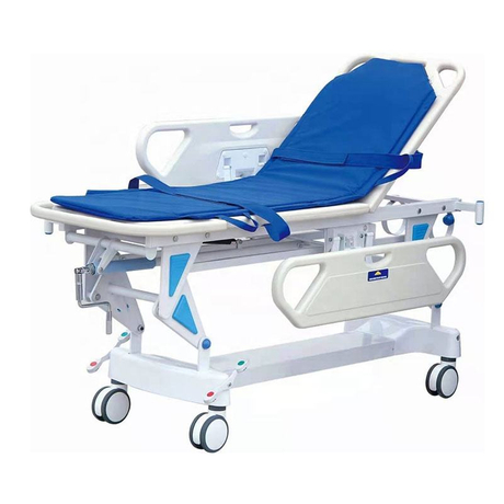Patients hospitaliers Opération Hauteur de transfert réglable Lit d'urgence Chariot d'urgence ABS ABS Rescue Car