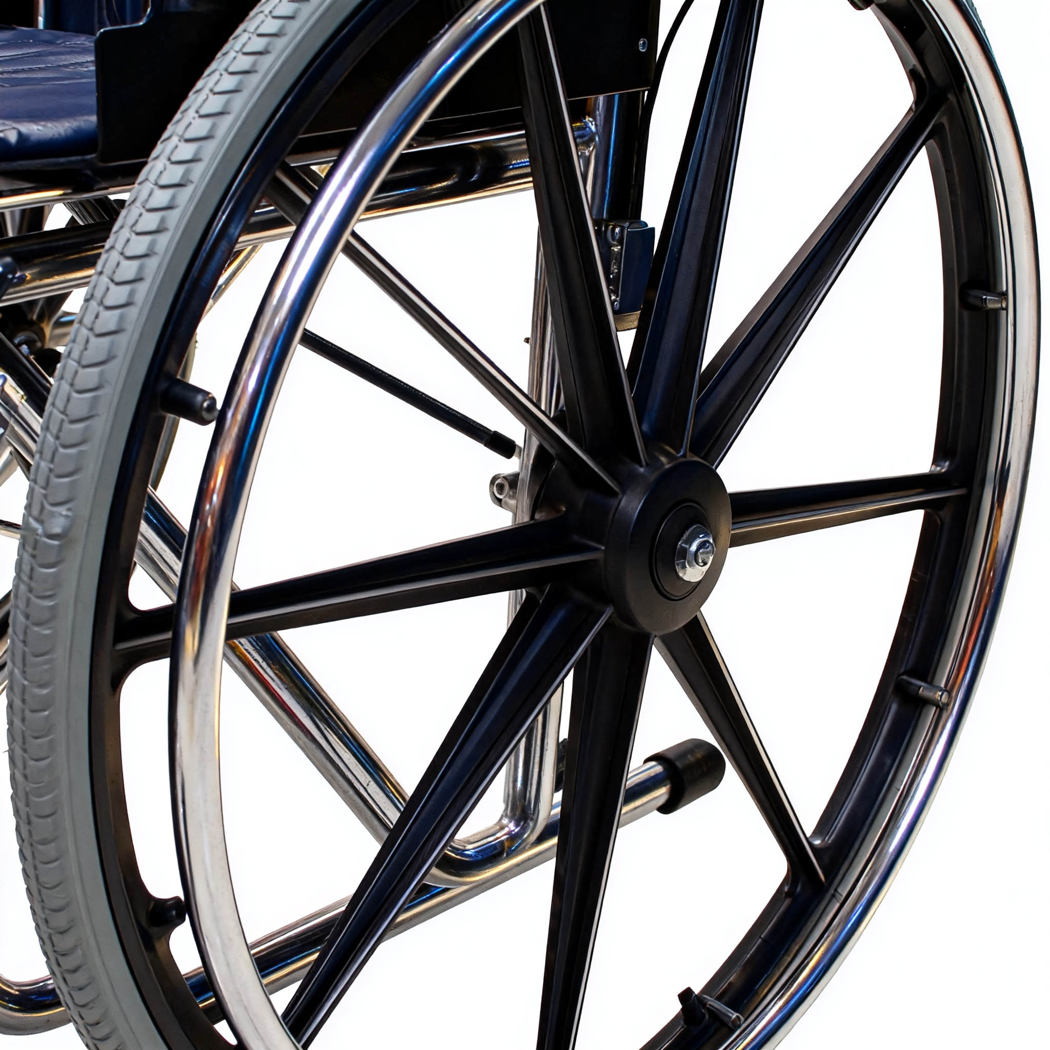 Fauteuil roulant bariatrique chromé BME4618 - Mobilité robuste de 400 lb