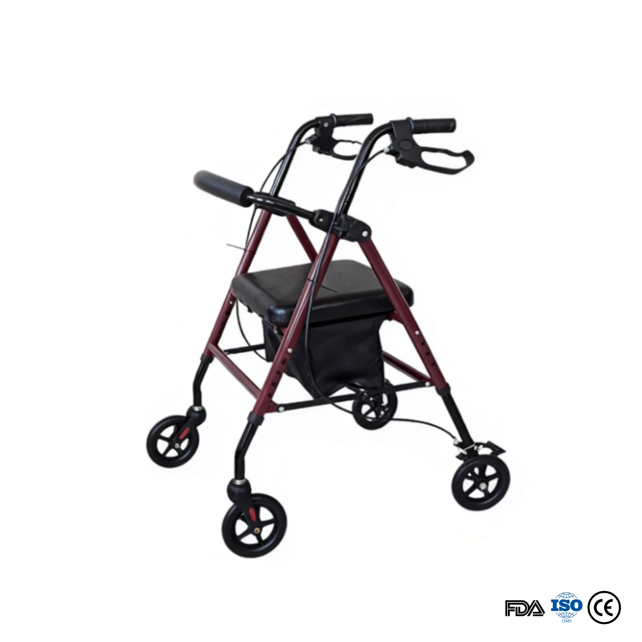 Rollator en aluminium droit portable extérieur