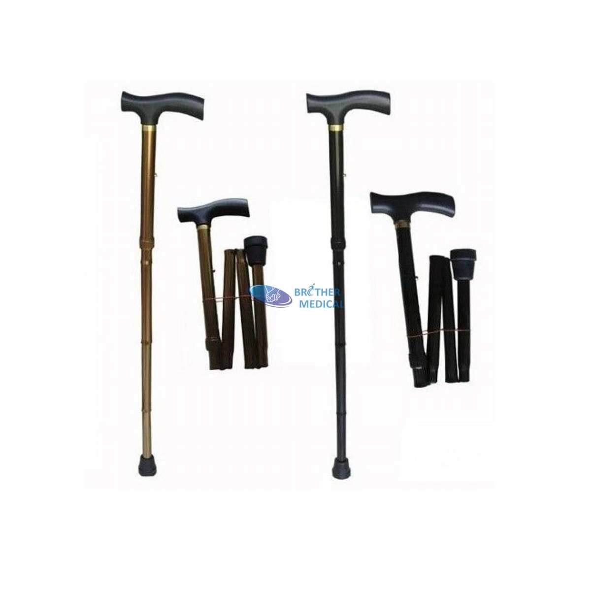 Cruit portable réglable de canne en aluminium pliant pour la marche