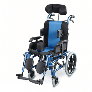 Fauteuil roulant réglable pour paralysie cérébrale pédiatrique | Aide à la mobilité en aluminium prête pour la croissance (bleu)
