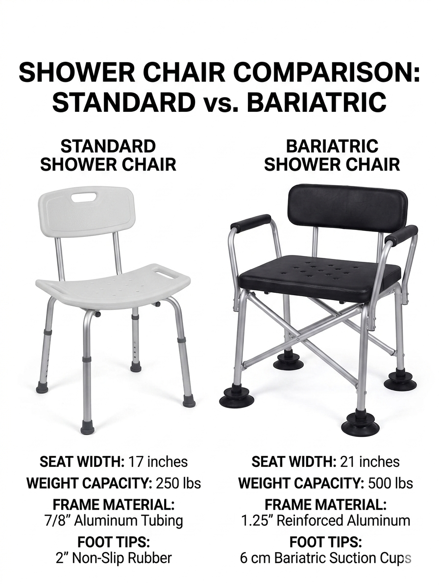 chaise de douche standard ou bariatrique