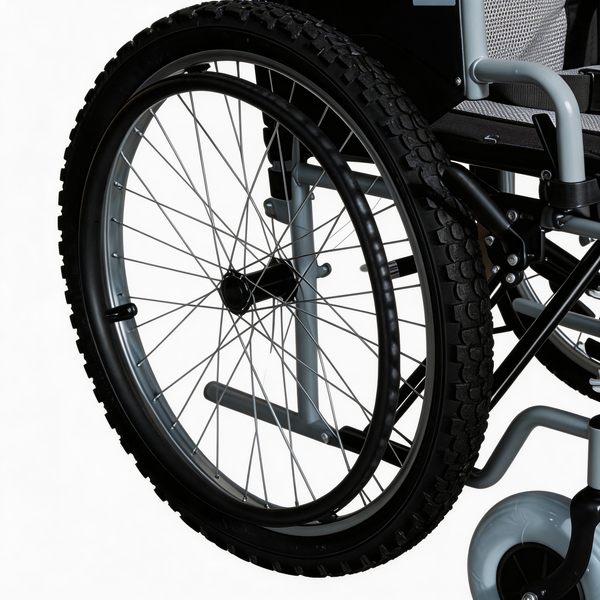 Fauteuil roulant manuel tout-terrain Fat Tire en gros | Roues arrière personnalisables et cadre en acier robuste