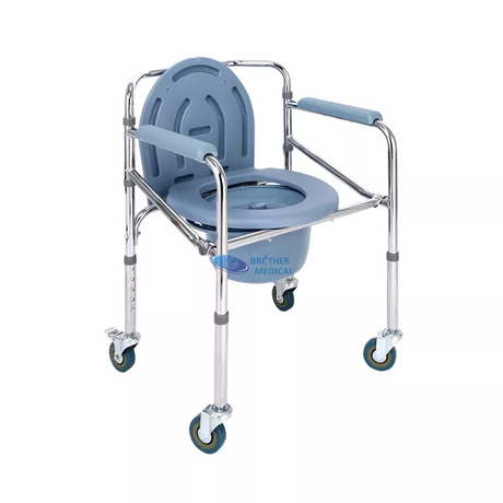 Petite chaise de commode médicale auto-propulsée avec roues
