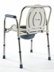  Chaise de commode en plastique pliant avec chaise de commode de siège de toilette avec toilette à godet de main courante