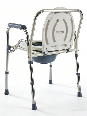  Chaise de commode en plastique pliant avec chaise de commode de siège de toilette avec toilette à godet de main courante