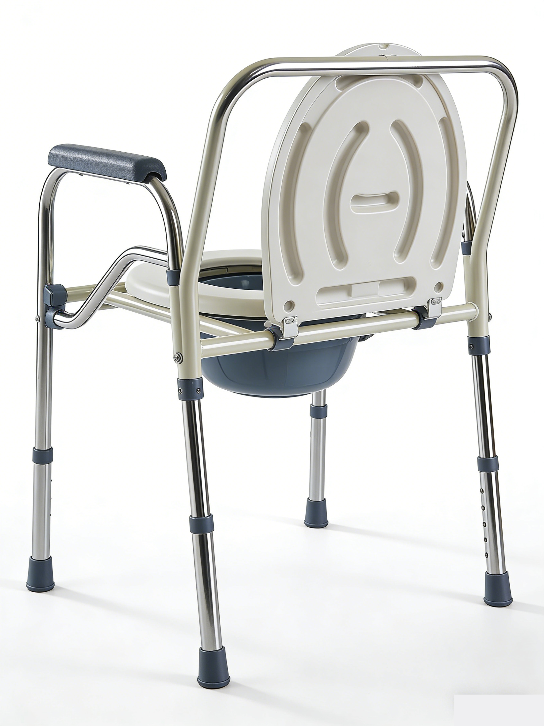  Chaise de commode en plastique pliant avec chaise de commode de siège de toilette avec toilette à godet de main courante