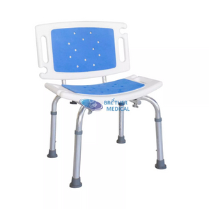 Chaise de douche portative pliante avec dossier pour personnes âgées