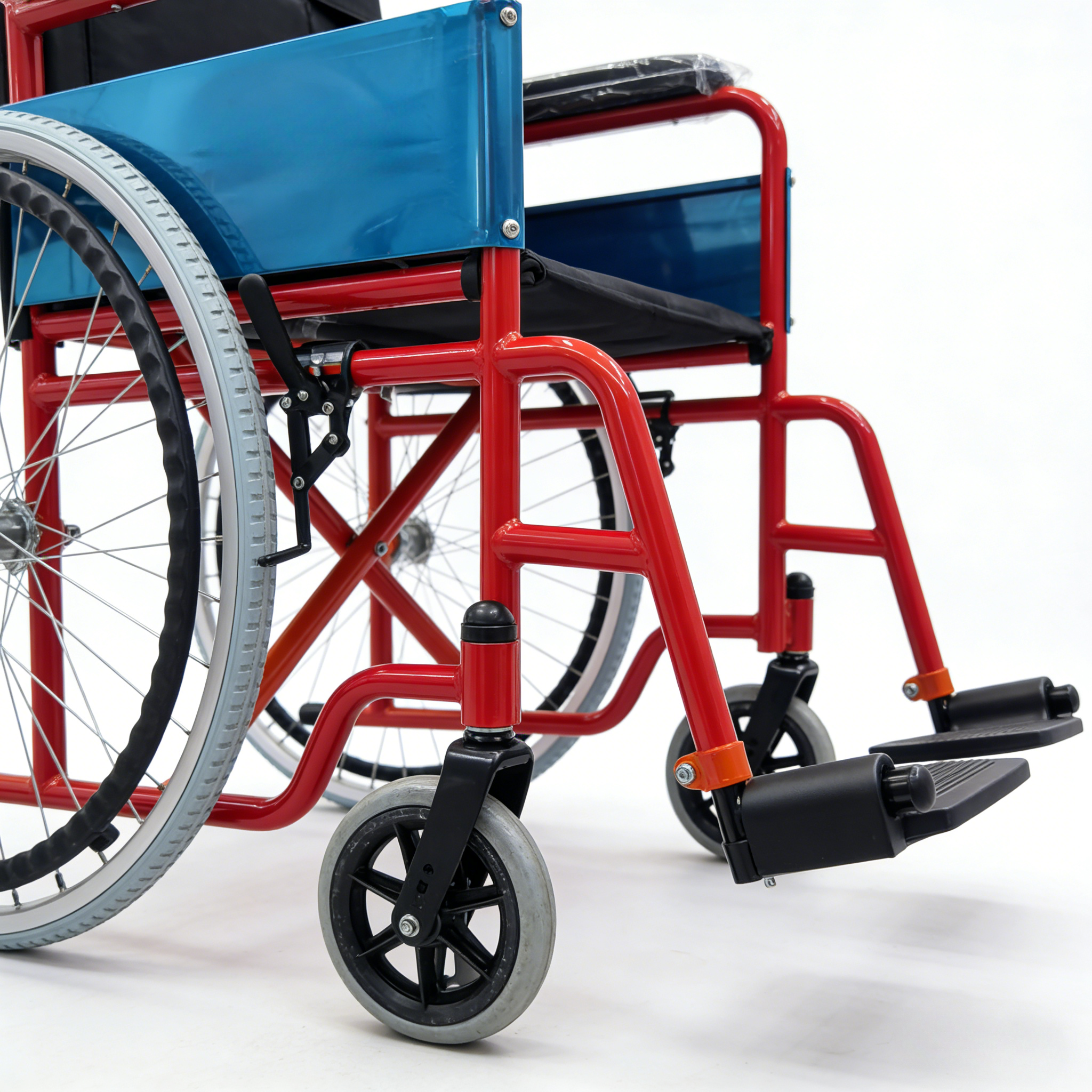 Fabricant OEM de cadre de fauteuil roulant pédiatrique de couleur rouge personnalisé Chine