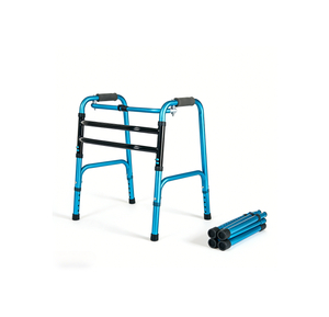 Déambulateur en aluminium bleu avec pieds amovibles