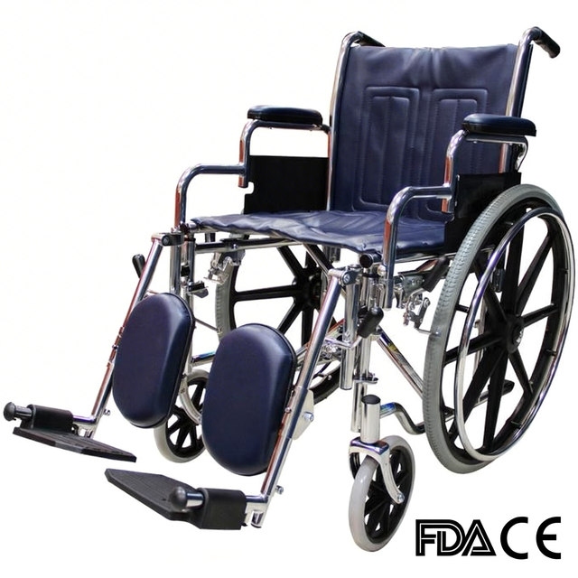 Fauteuil roulant bariatrique chromé BME4618 - Mobilité robuste de 400 lb