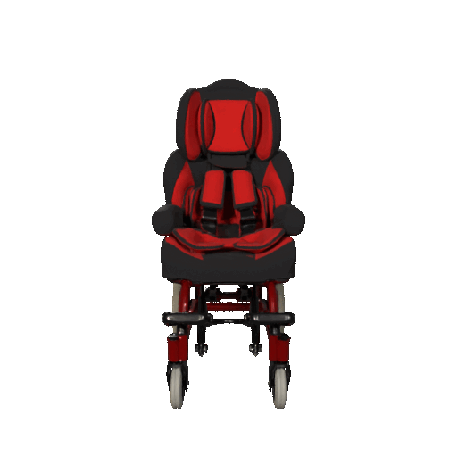 Fauteuil roulant rouge pour bébé atteint de paralysie cérébrale
